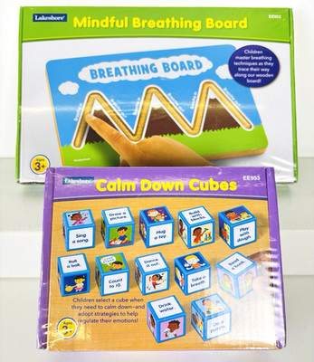 Lakeshore Mindful Breathing Board and Calm Down Cubes Both Sealed