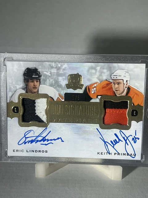 22-23 Cup Eric Lindros &  Keith Primeau /5 Auto Patch Dual Signature Material