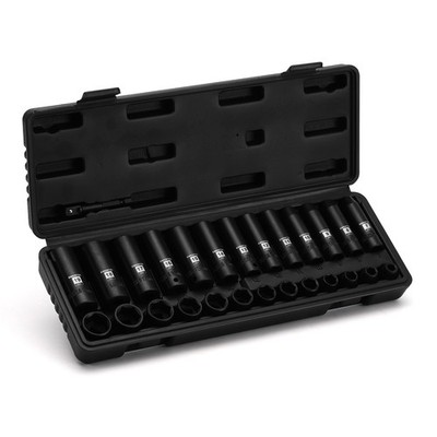 3/8'' Drive Impact Socket Set, 27PCS, Metric(7mm to 19mm), Deep and Shallow, 6...