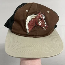 Vintage Rodeo Snap Back Hat Cap M F Western Products Pinwheel Show Horse