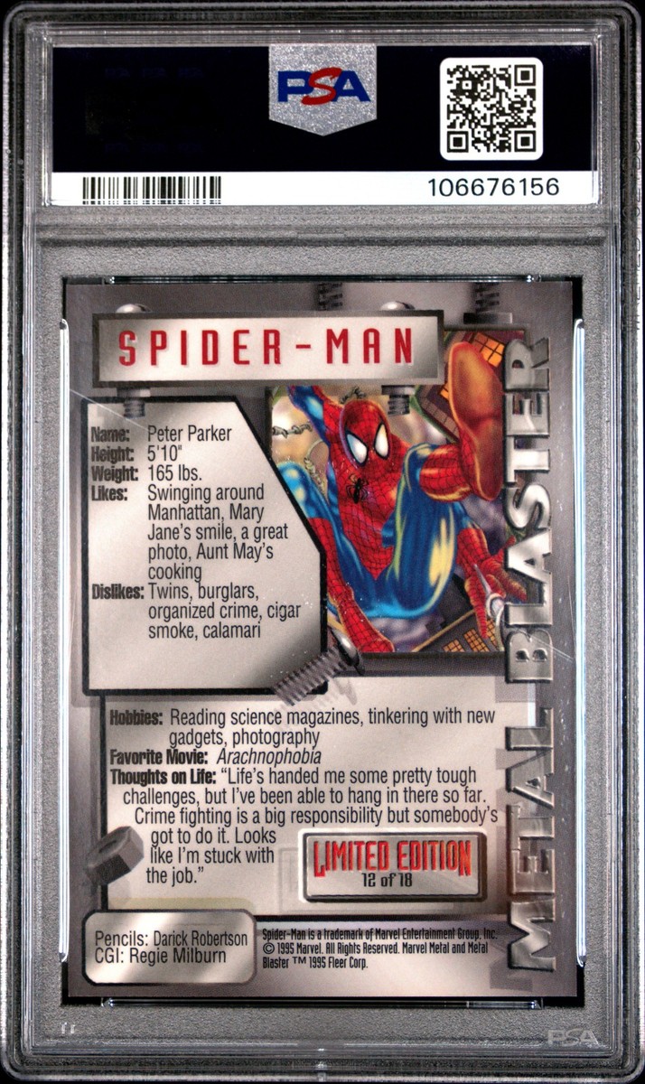 1995 Metal Marvel #12 Spider-Man Metal Blasters PSA 9 | eBay