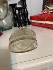Clear Glass Scroll Embossed Oval Decanter w/ Stopper & Cork, 0.2 qt — photo 3