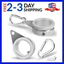 Flagpole Rings Aluminum Alloy 360° Rotating Anti-Wrap Clips for 1.02-1.25 Inc...