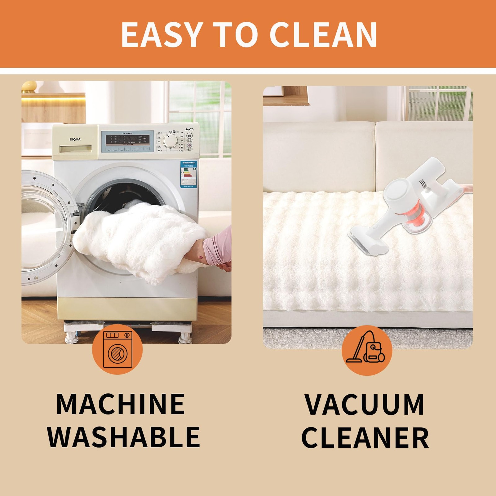 Waterproof Dog Bed Cover Non Slip Couch Covers for Dogs Washable Soft Faux Fu... thumbnail 7