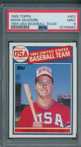 1985 Topps #401 Mark McGwire PSA MINT 9 *5862