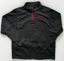 Nike Therma Fit 1/4 Zip Mock Neck Pullover Black Red   Men's L
