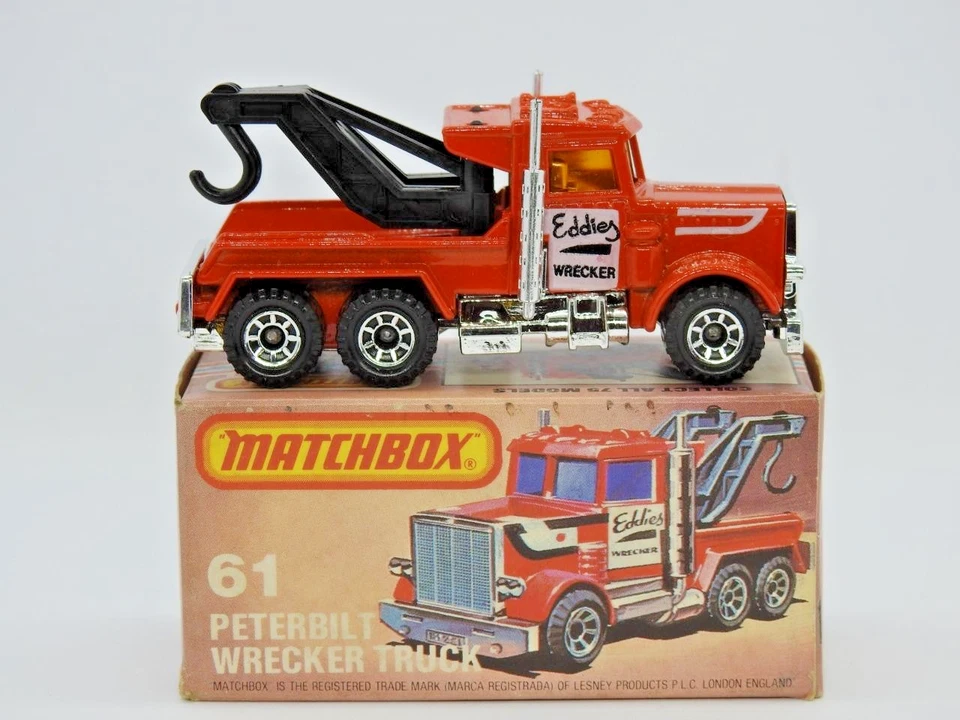 Matchbox Superfast Nr. 61 Peterbilt Eddies Wrecker Truck Mint In VNM L Box 1982 - Bild 4 von 4
