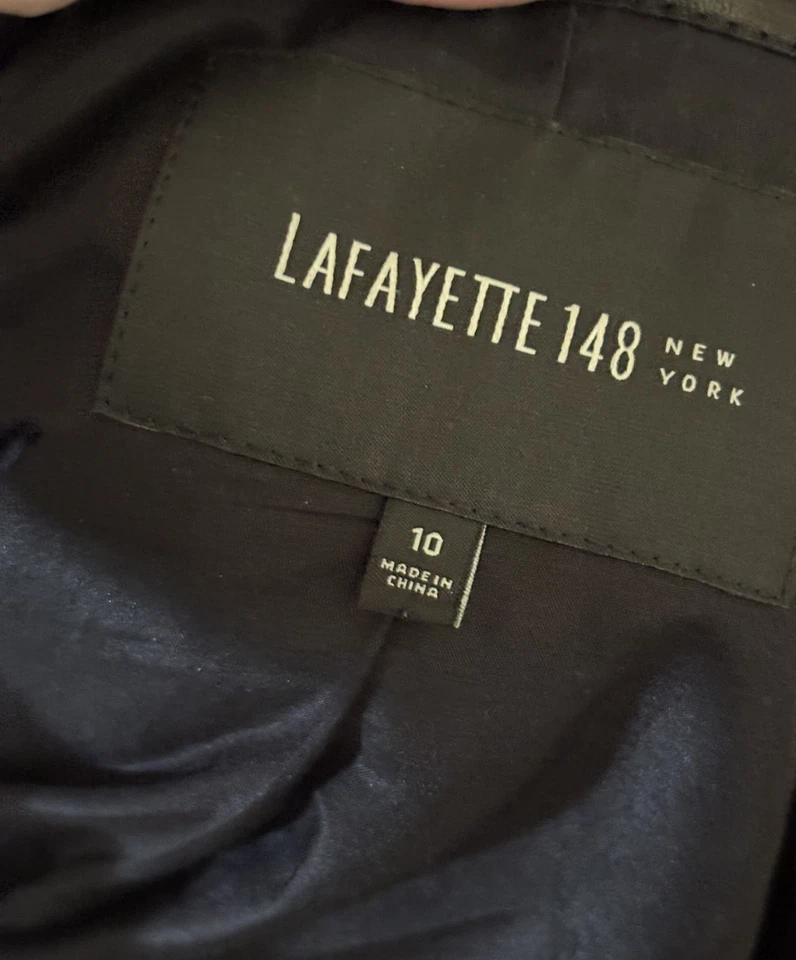 Lafayette 148 - Chaqueta Moto Cuero Cremallera Talla 10 Foto 3 de 4