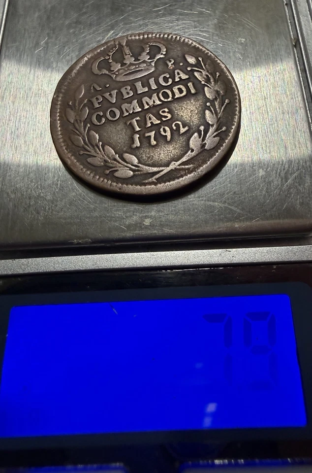 Pièce 3 Tornesi 1792 Italie 🇮🇹 Napoli REF00015 - Photo 3/3