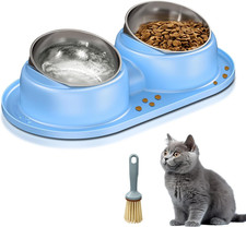 Cat Bowls 2 Stainless Steel Bowl for Pet Dog Water and Food Feeder with Non Spil
