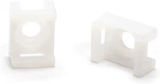 Cable Tie Mounting Base - White - Mount Saddle Type Wire Holder - 100 Pack
