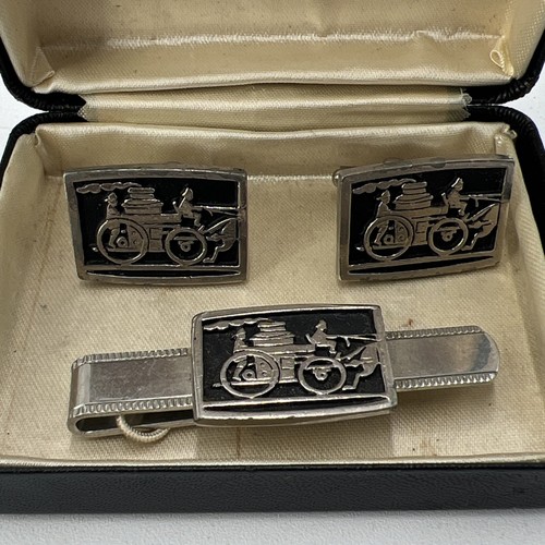 PV07648L FIVE (5) Vintage 1970s Cufflinks / Tie Clip Sets in Boxes - Picture 15 of 21