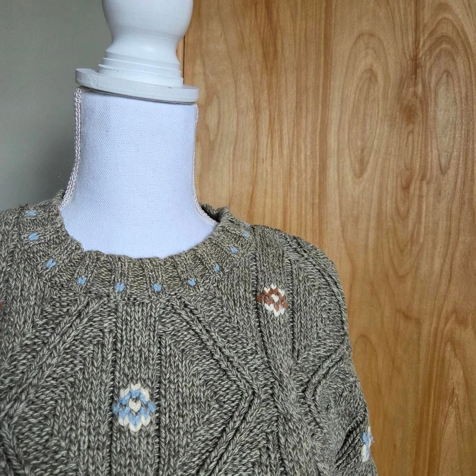 vintage años 90 lizwear suéter verde floral bordado coqueta Foto 2 de 4