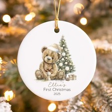 Baby's First Christmas Ornament 2025   Personalized Baby Boy Girl Keepsake
