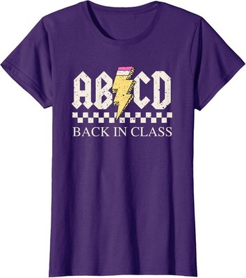 Teachers Rock Back to School ABCD Back in Class Ladies' Crewneck T-Shirt