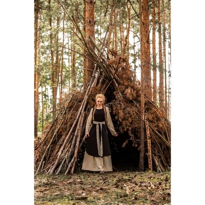 Mittelalter Überkleid Dunkelbraun ''Magdalena'' Wikingerkleid Mittelalterkostüm