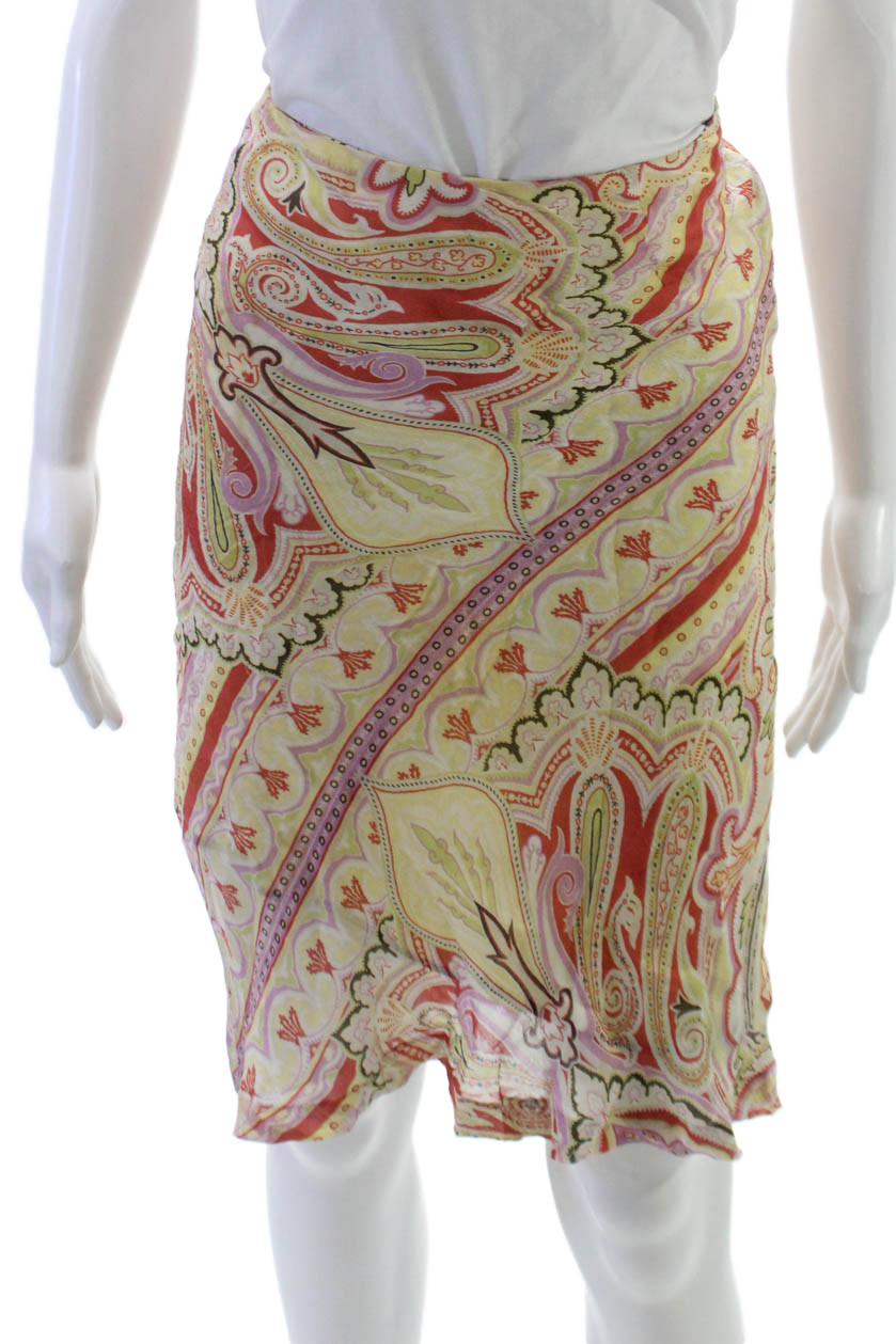 Etro Women Silk Paisley A-Line Skirt Multicolor Knee Length Zip Size 44Free Shipping in US $100+ Orders | $6.95 Orders Below