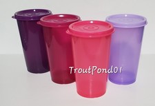 Tupperware Set 4 Tumblers Straight Sided Kids Cups 10.5oz Purple and Pink
