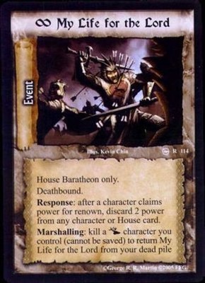 My Life for the Lord - A Song Of Twilight - A Game of Thrones CCG