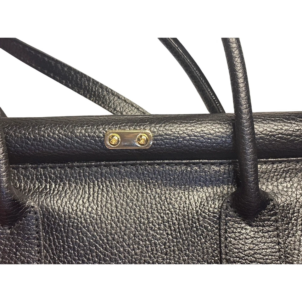 Bolso de mano vintage italiano de cuero negro estructurado Foto 4 de 4