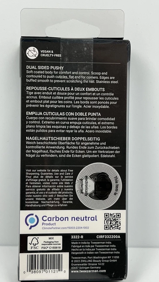 Tweezerman Doble Cara Empujador de Cutículas - Púrpura - Nuevo en Caja Dañada Foto 3 de 4
