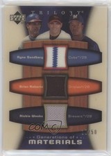 2005 Trilogy Generations of Materials 18/50 Ryne Sandberg Brian Roberts HOF 0oc8