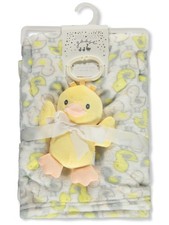 Duck Duck Goose Baby Boys' 2-Piece Baby Blanket Plushie Set Color: