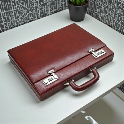 Brown Customized Leather Briefcase for Men, Laptop Attache Case