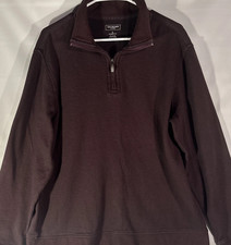 Men's Van Heusen Classic-Fit Quarter-Zip Burgundy/Maroon Pullover Size Large