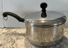 Vintage Farberware 2 QT Sauce Pan Stainless Steel Aluminum Clad with Lid USA