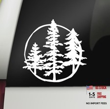 Pine Tree Forest Circle Decal Car Bumper Sticker Vinyl Window Laptop Tumbler
