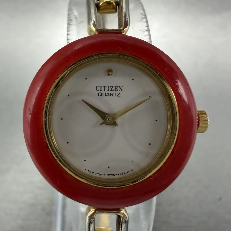 Citizen Watch Women 26mm White Dial Gold Tone Interchangeable Bezel New Bat - Image 2 of 4