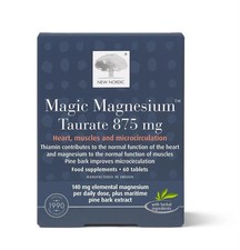 New Nordic Magic Magnesium Taurate 875mg - 60 Tablets Long Exp: 08/2028 NEW 0.38 per thousand milligrams