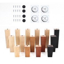 4PC Wood Furniture Square Tapered 10/16/20CM Feet Legs For Bed Stools Sofa Chair