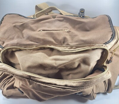 Vintage Eddie Bauer Ford Duffle Bag 20” Tan Canvas / Leather Vintage Eddie Bauer Ford Duffle Bag 20” Tan Canvas / Leather