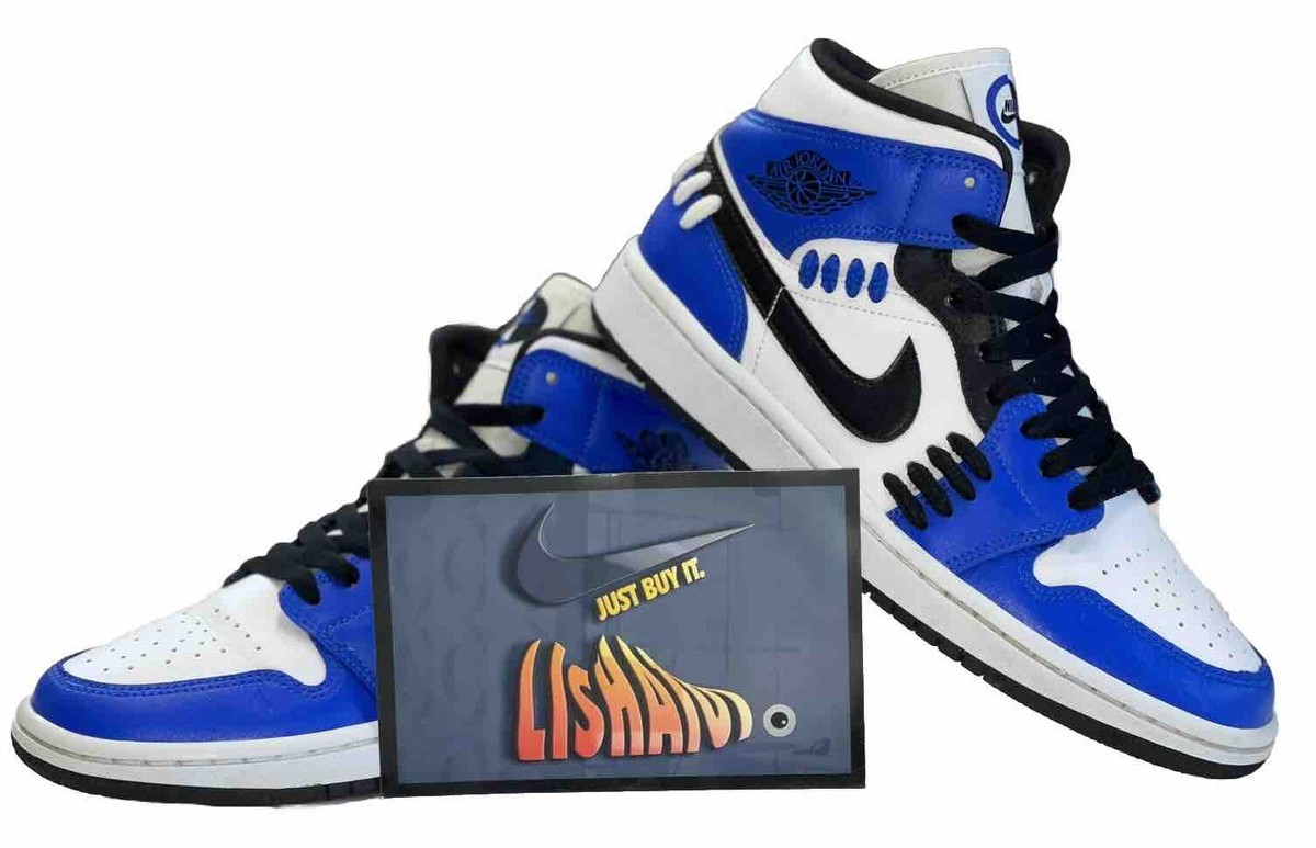 Nike Air Jordan Mid Sisterhood Game Royal White CV0152-401 Size Uk 🔥  T4