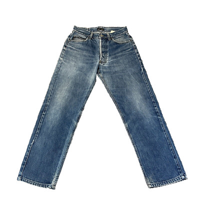 Herren Armani Jeans Relaxed Straight Leg Blau Denim Button Fly Baggy J03 W28 L28