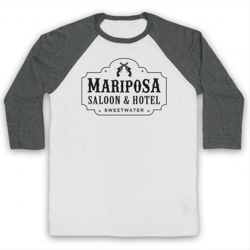 MARIPOSA SALOON UNOFFICIAL WESTWORLD WESTERN TV FILM 3/4 SLEEVE BASEBALL TEE - Picture 6 of 20