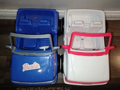 Vintage MATTEL 1994 White Pink Barbie Doll Jeep Beach Cruiser Car Auto  Toy - Main Image