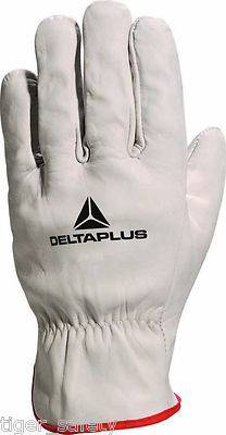 X12 Paar Delta Plus Venitex FBN49 grau Vollnarbenleder Qualität Sicherheitshandschuhe