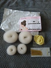 Bundle 4 Pieces Hair Donut Ring Style Bun Maker with Accessories Cream 