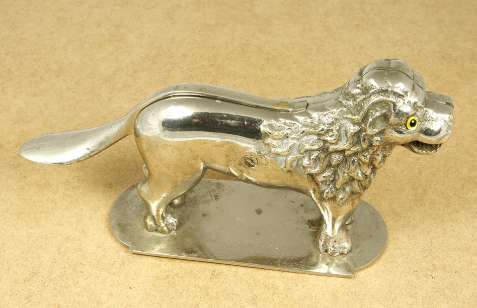 Vintage Lion Nickel Plated Bronze Nutcracker - Image 4 of 4