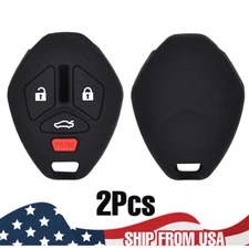 Silicone Key Cover Case Remote Smart For Mitsubishi Lancer Endeavor Mirage Black