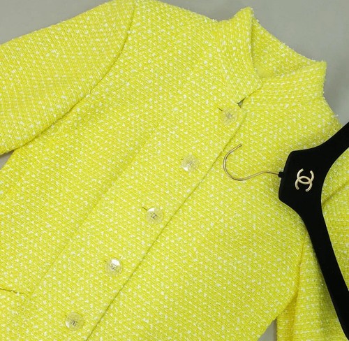 Chaqueta Chanel 19S Tweed Amarilla Talla 38 Nueva Sin Etiquetas - Imagen 2 de 9