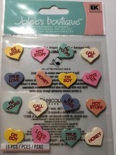 Jolee's Boutique 16pc Scrapbook stickers CONVERSATION HEARTS valentines free shi