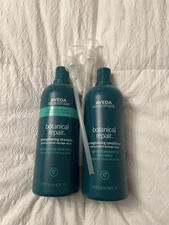 Aveda Botanical Repair Strengthening Shampoo & Conditioner Liter 33.8oz W/ Pumps