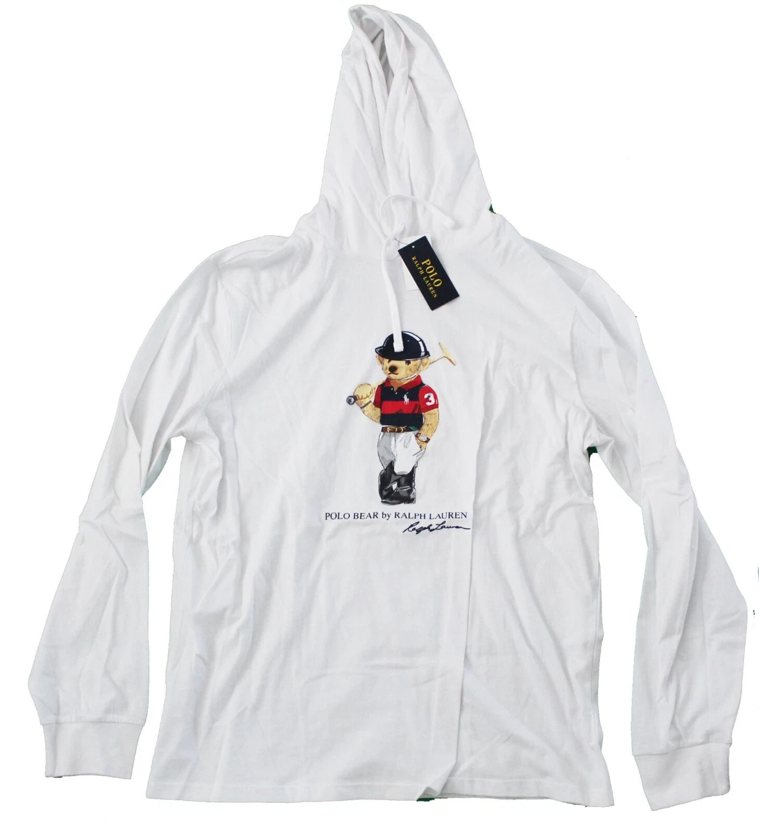 White polo sweater with bear new arrivals