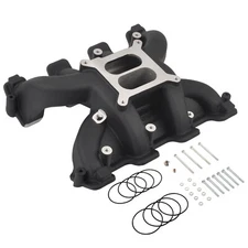 For LS1 5.3L LS2 6.0L 300-130 Black Aluminum Dual Plane Carb Intake Manifold