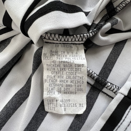 CONNECTED APPAREL Black White Striped Scoop Neck Tank Maxi Dress Women 8 Stretch - Picture 11 of 13