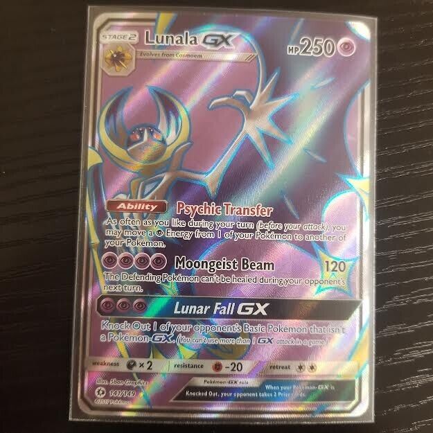 Lunala GX 141/149 Sun & Moon - NM Ultra Rare Full Art Pokemon Card